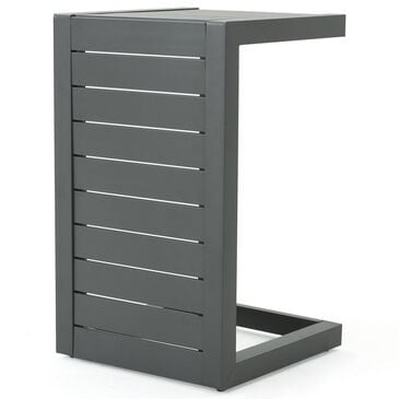 Hearth and Haven Cape Coral C-Shaped Patio Side Table in Grey, , large