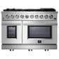 Forno Massimo 48" Freestanding Gas Range in Stainless Steel, , large