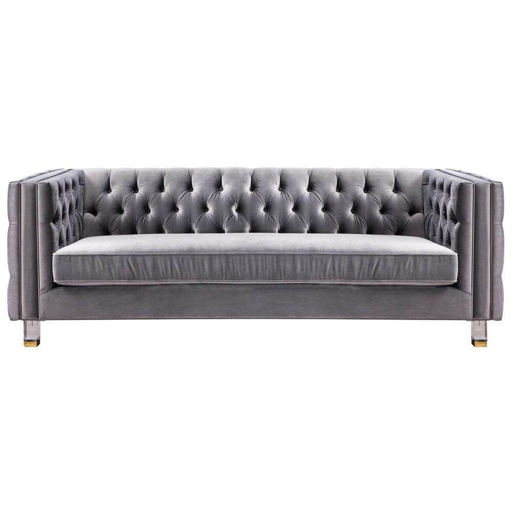 Tov Furniture Rimini Sofa in Grey Velvet, , large