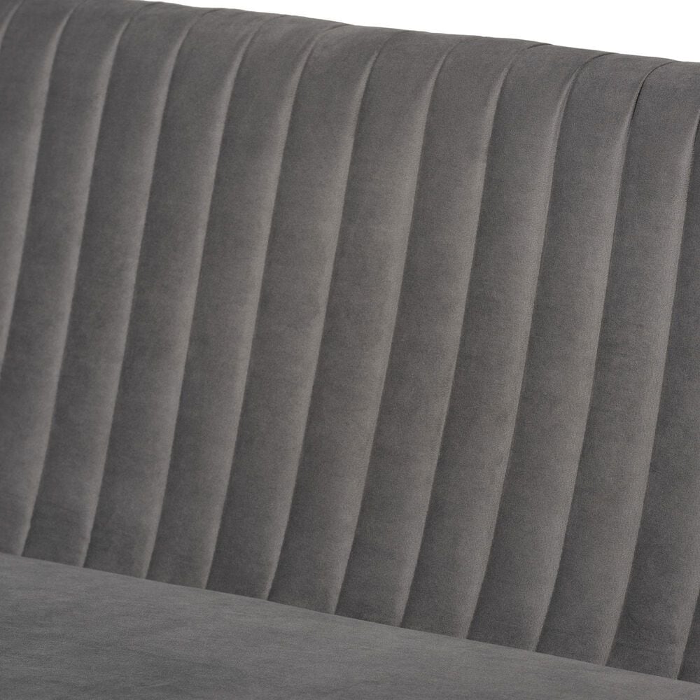 Baxton Studio Alvis 2-Piece Dining Nook Banquette Set with Grey Velvet in Walnut Brown, , large