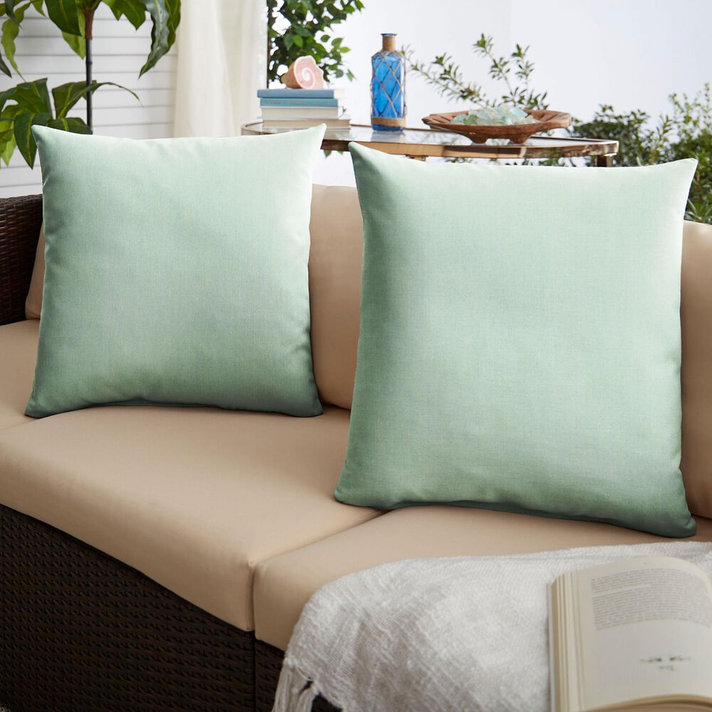 Sorra Home Sunbrella 22" Pillow in Canvas Spa (Set of 2), , large