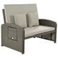 HOMLUX Wicker Rattan Double Chaise Lounge in Grey, , large
