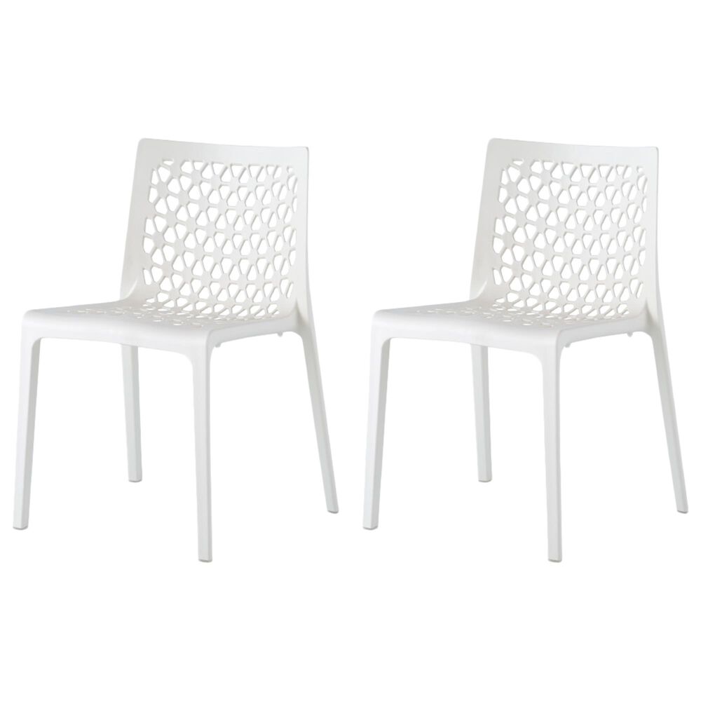 Lagoon Furniture Milan Stackable Dining Chairs in White (Set of 2), , large
