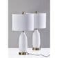 Adesso Freya Table Lamps with USB in Antique Brass and White (Set of 2), , large
