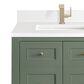 James Martin Vanities Breckenridge 30" Single Bathroom Vanity in Smokey Celadon with Single Hole 3 cm White Zeus Quartz Top and Rectangular Sink, , large