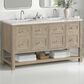 James Martin Vanities Breckenridge 60" Double Bathroom Vanity in Whitewashed Oak with 3 cm Eternal Jasmine Pearl Silestone Top, Rectangular Sinks and FreePower Wireless Charger, , large