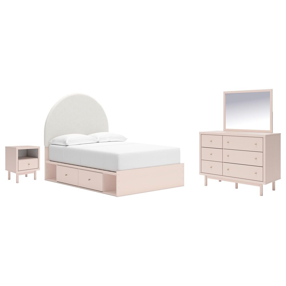 Ashley 4-Piece Full Double Storage Bed Set in Pink, , large