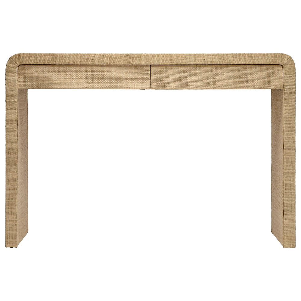Splendor Living Hadley 2-Drawer Raffia Console Table in Natural, , large