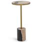 Classic Home Jordyn 8" Round Accent Table in Molten Husk and Brass, , large