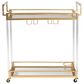 Baxton Studio Savannah 2-Tier Wine Cart in Gold and Clear, , large