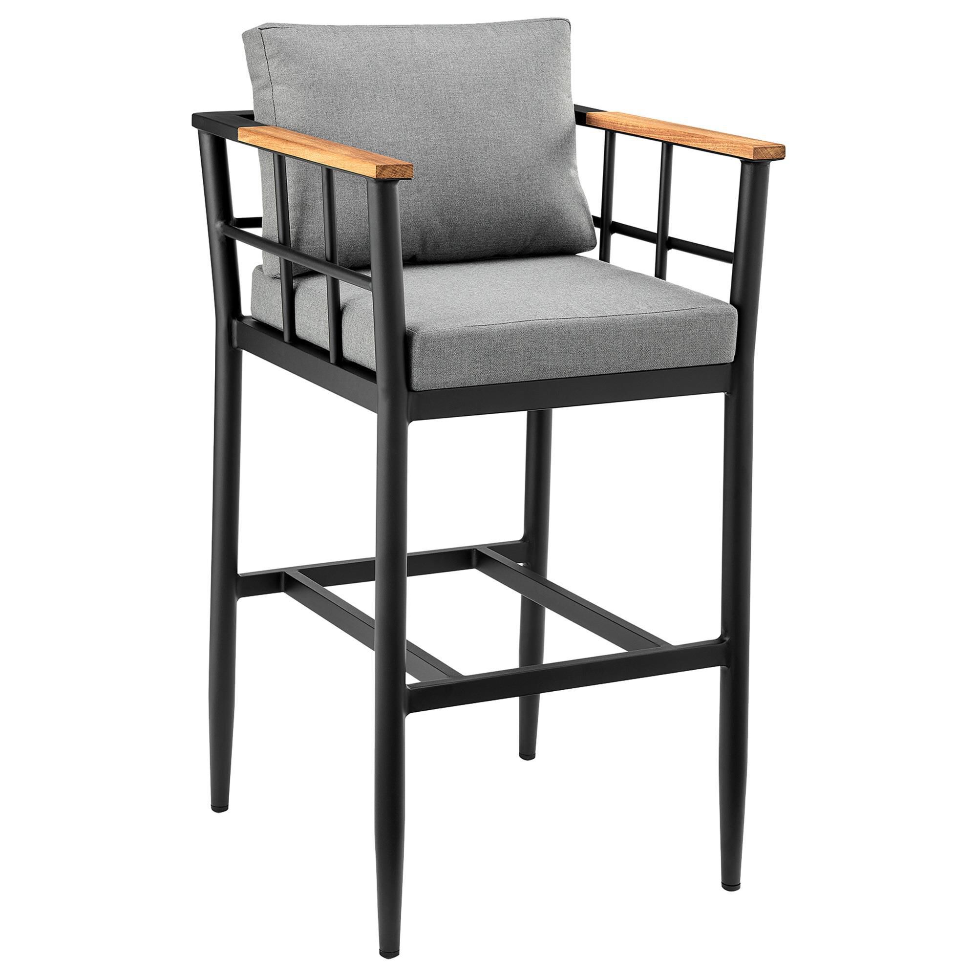 Blue River Wiglaf 5 Piece Patio Bar Set in Black NFM