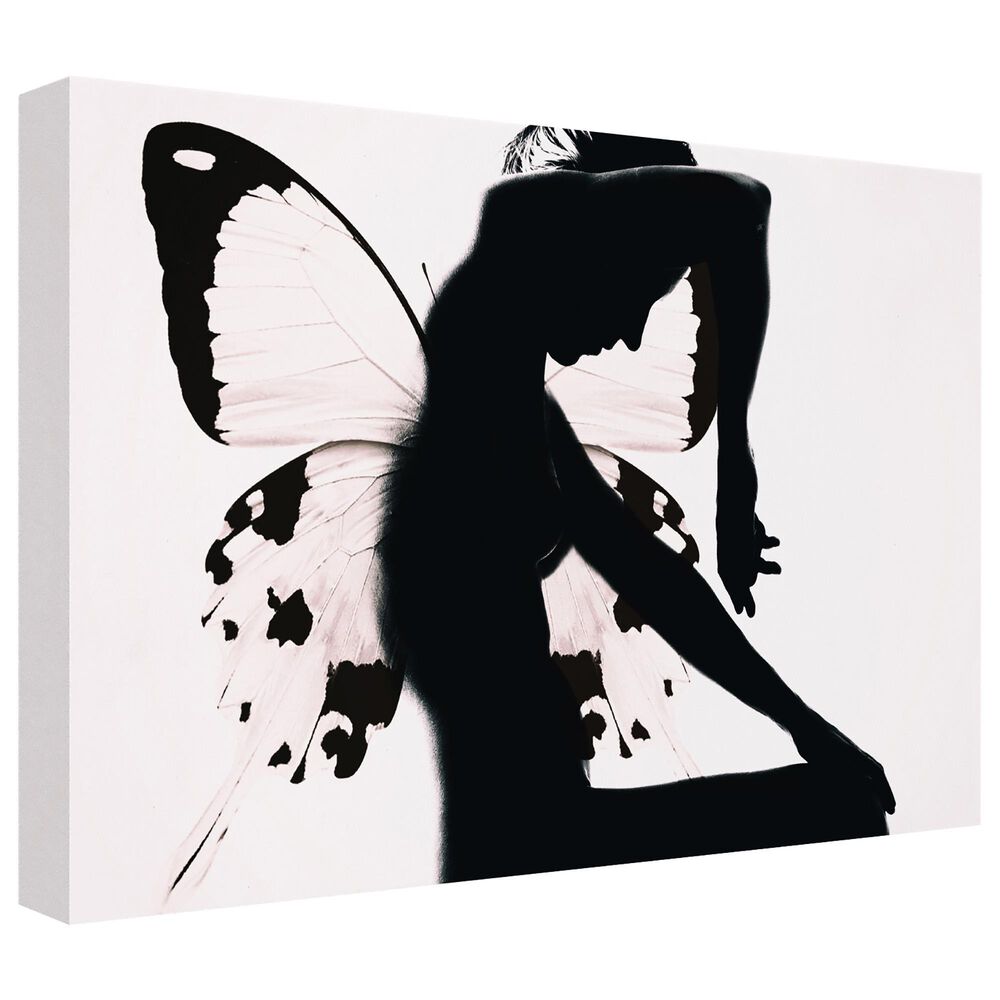 Timberlake Therese Blom &#39;Butterfly Woman&#39; 22&quot; x 32&quot; Canvas Art in White/Black/Grey, , large
