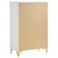 Pacific Landing Lucia 5-Drawer Chest in White and Gold, , large