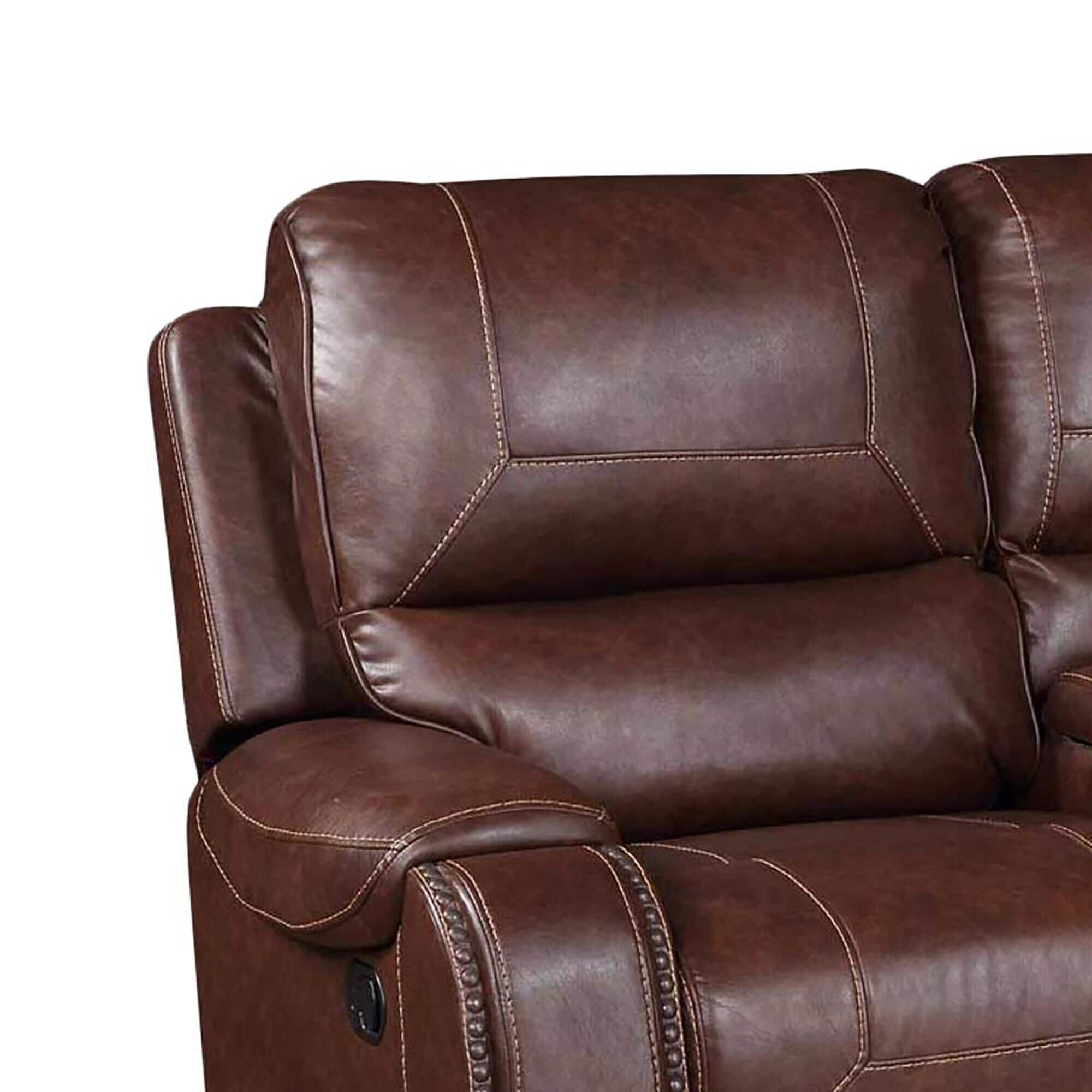 Crystal City Keily Manual Glider Reclining Loveseat in Brown