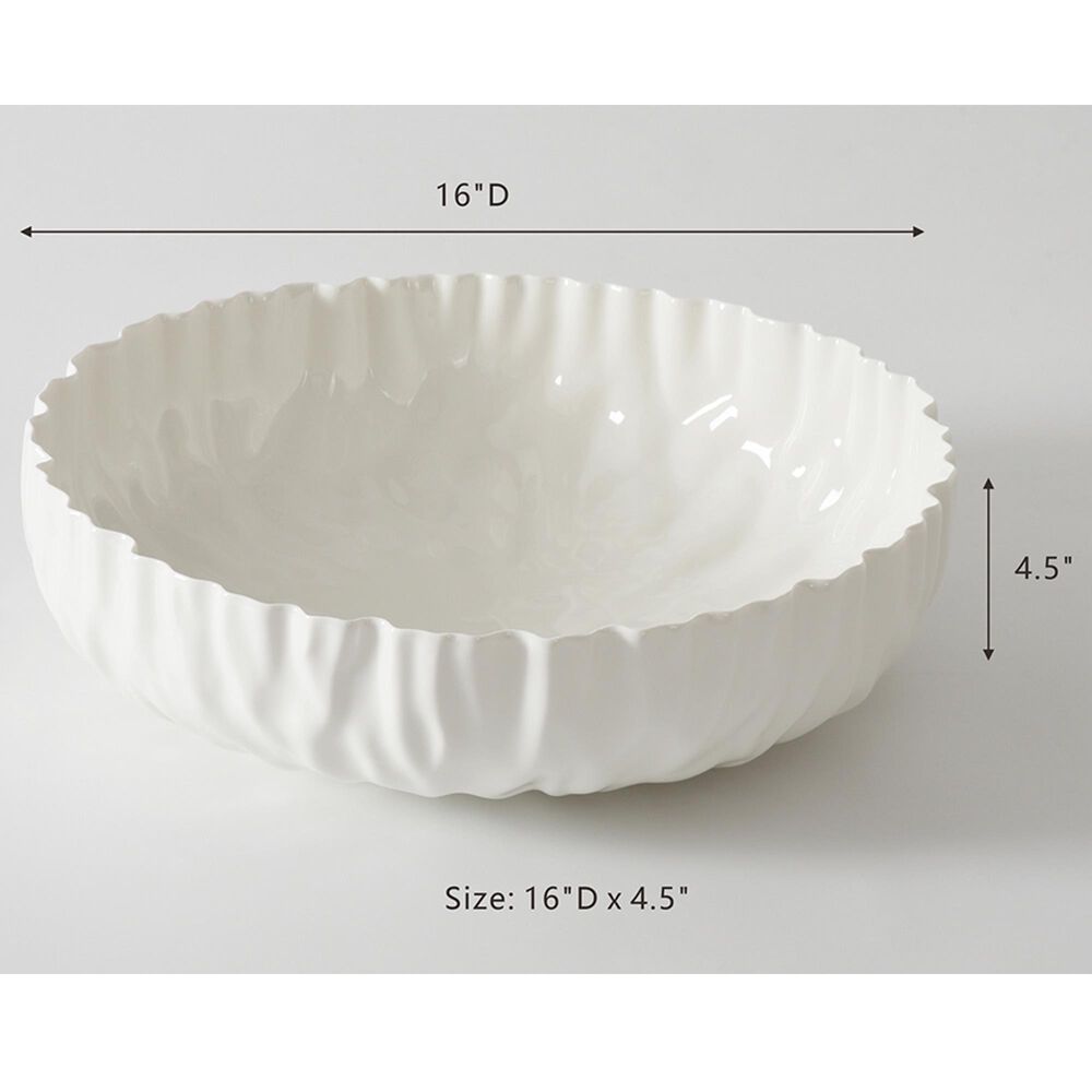 Pampa Bay Mascali Bianca XL Shallow Bowl in White, , large