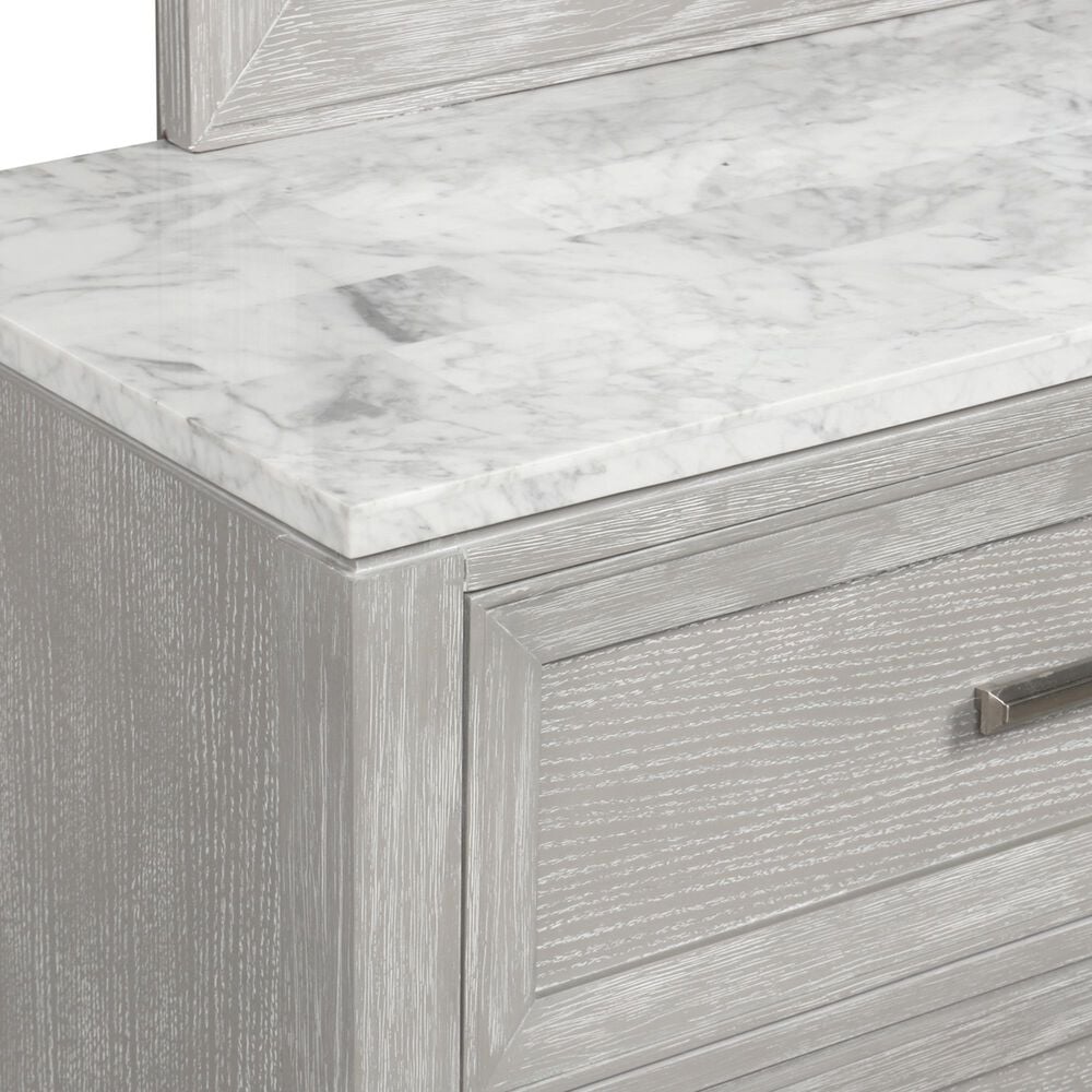 New Heritage Design Fiona 6-Drawer Dresser and Mirror in Mist Gray, , large