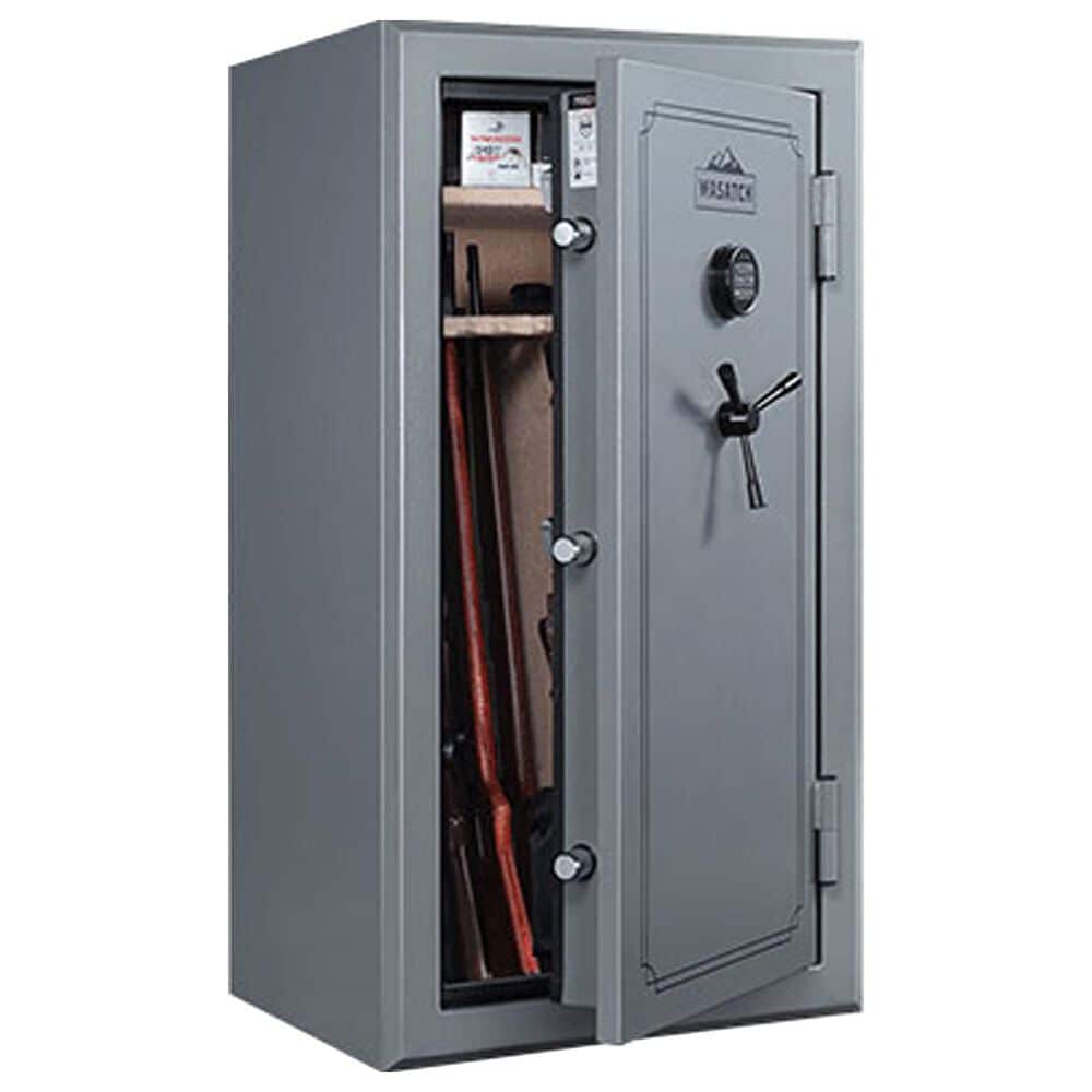 Wasatch 40-Gun Fireproof and Waterproof Safe with Electronic Lock in Gray, , large