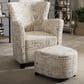 Baxton Studio Benson Club Chair and Ottoman Set with Beige Cushion in Coffee, , large