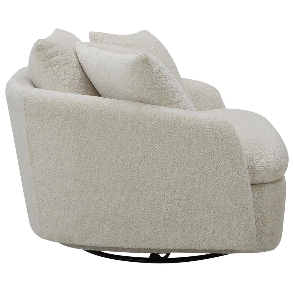 Simeon Collection Boomer Oversized Swivel Accent Chair in Utopia Sand, , large