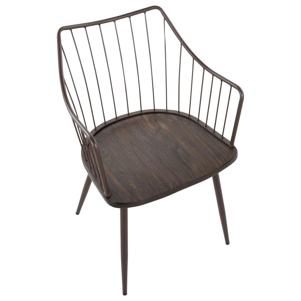Lumisource Winston Arm Chair in Brown and Dark Walnut, , large