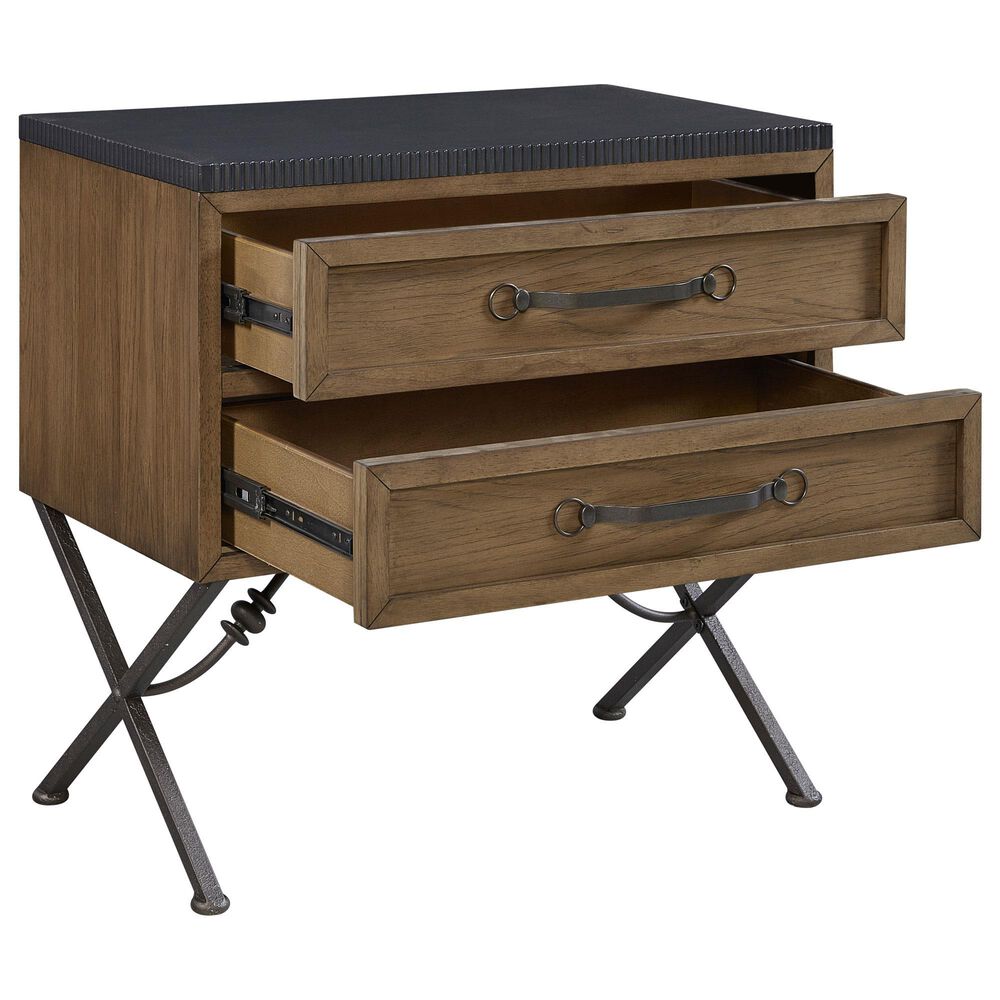 Sterling Timber Tarrington 2-Drawer Nightstand in Almond and Black, , large