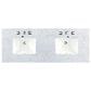 James Martin Vanities Brittany 60" Double Bathroom Vanity in Bright White with 3 cm Carrara White Marble Top, , large