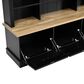 HOMLUX 9-Hook Hall Tree with 3-Cabinet in Black and Natural, , large