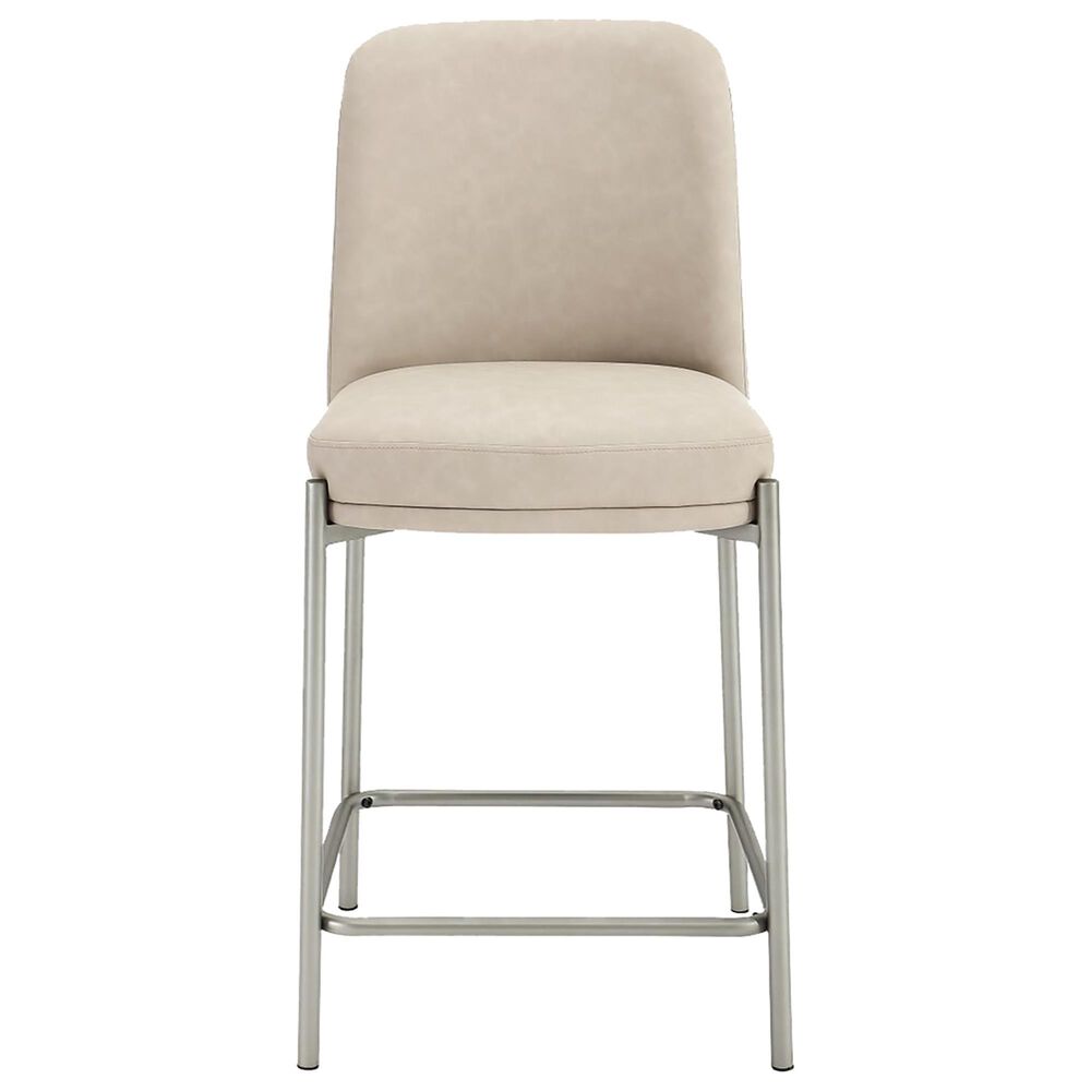 Urban Home Crossroads 2.0 Dion Counter Stool with Camel in Brushed Nickel, , large