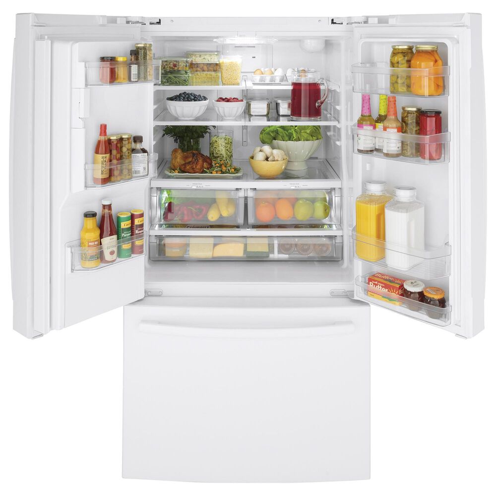 GE Appliances 25.6 Cu. Ft. Capacity 3-Door French Door Refrigerator in White, , large