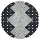 Safavieh Micro-Loop MLP171H 5" Round Charcoal and Ivory Area Rug, , large