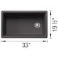 Blanco Inteos 33" Undermount Single Bowl Kitchen Sink in Cinder, , large