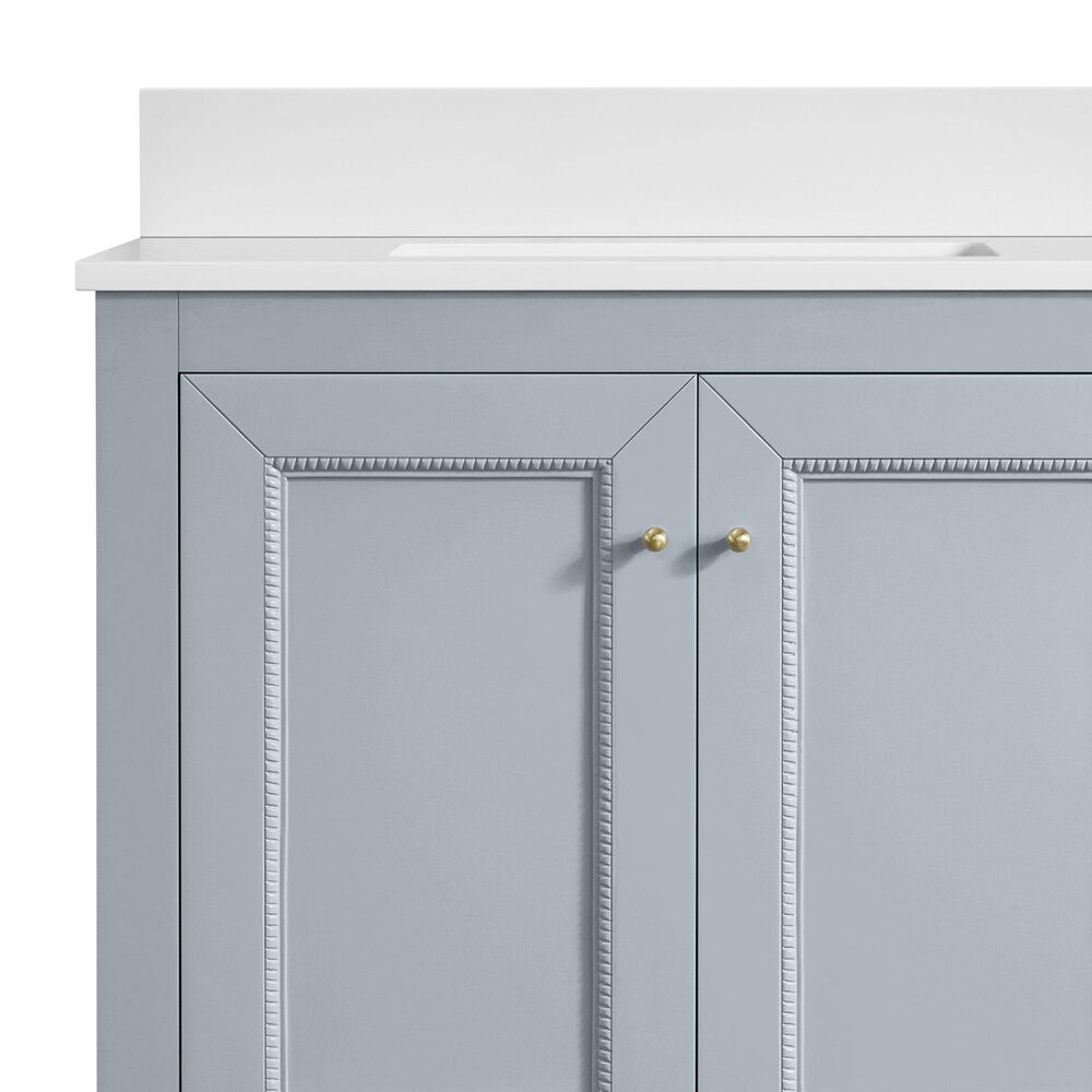 37B Claudine 30" Single Bathroom Vanity in Soft Blue with Glossy White Composite Stone Top and Backsplash, , large