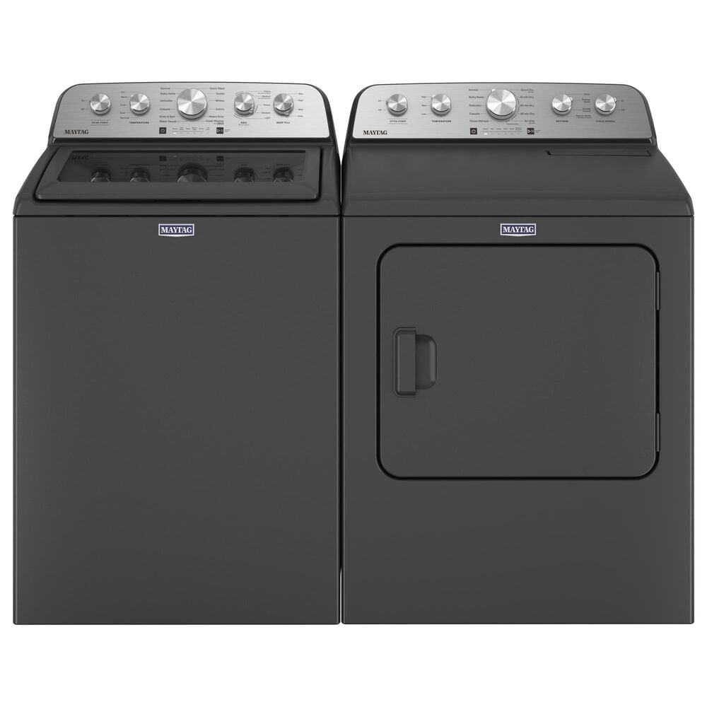 Maytag 4.7 Cu. Ft. Top Load Agitator Washer and 7.0 Cu. Ft. Electric Dryer Laundry Pair in Black, , large