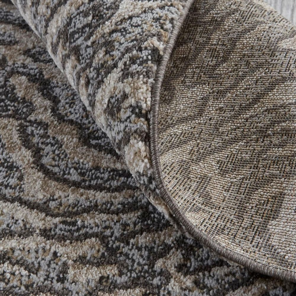 Feizy Rugs Vancouver 5&#39; x 8&#39; Beige and Charcoal Area Rug, , large
