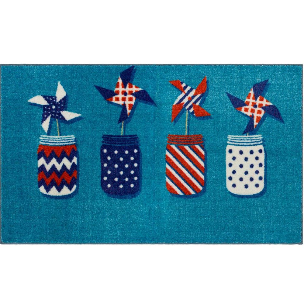 Mohawk Pinwheels 2" x 3"3" Blue Area Rug , , large