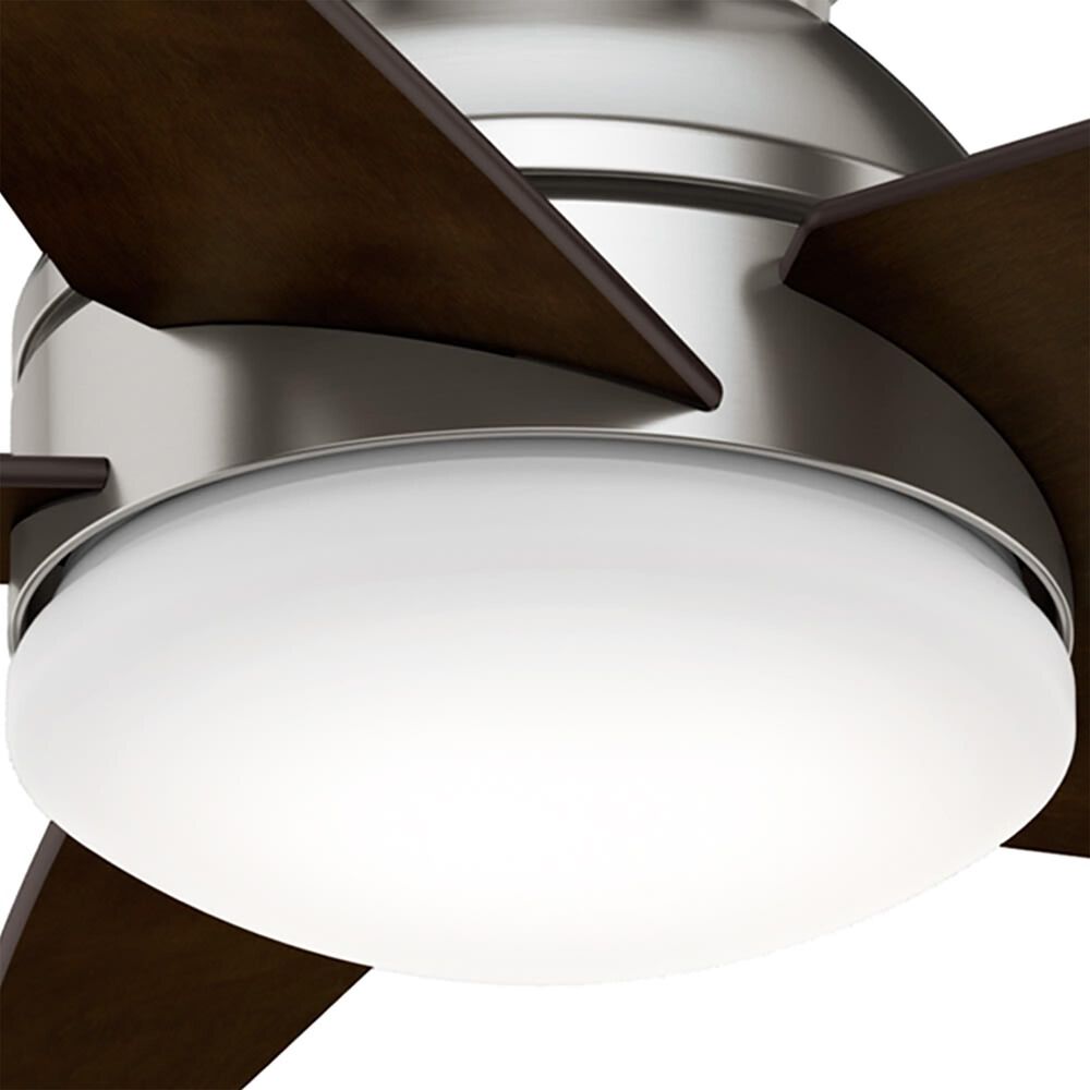 Hunter Isotope Low Profile 44&quot; Ceiling Fan with LED Light in Brushed Nickel, , large
