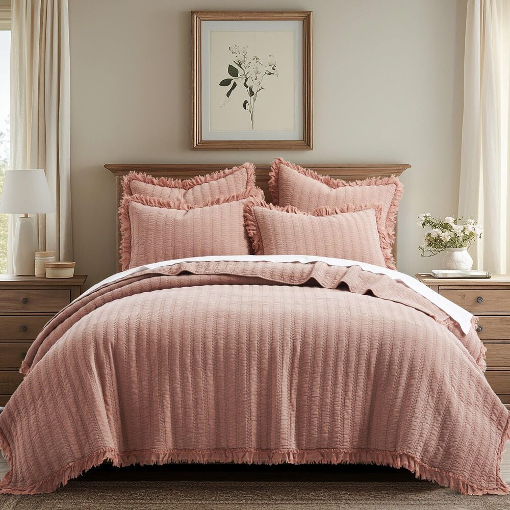 Levtex Wilhelmina 3-Piece Full/Queen Quilt Set in Dusty Rose, , large