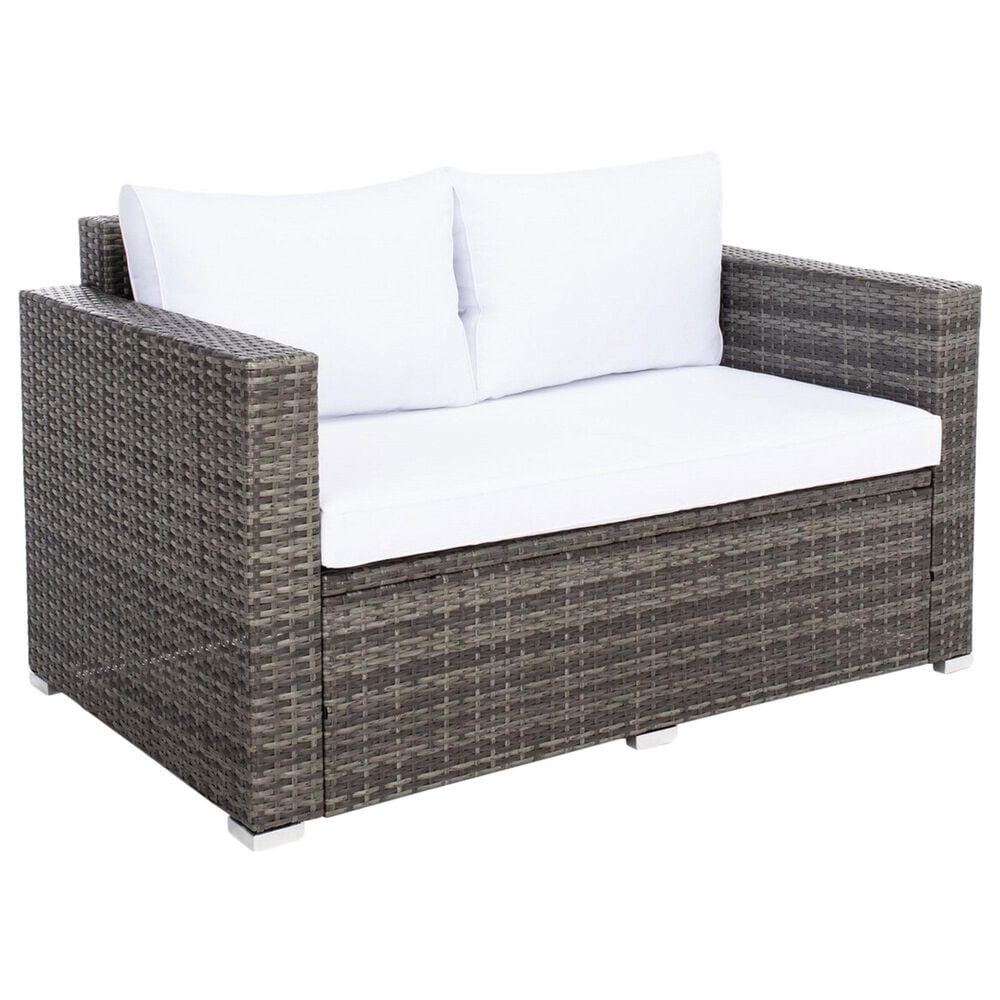 Safavieh Brielle 4-Piece Patio Living Set in Grey Brown, , large