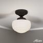 Hunter Saddle Creek 1-Light Mini Semi Flush with Shiny Cased White Glass in Noble Bronze, , large