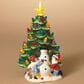 The Gerson Company 10"H Battery-Operated Lighted Ceramic Christmas Tree with Snowman and Children in Assort, , large