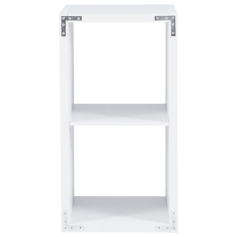 Linon Home Decor Galli 2-Shelf Bookcase in White, , large