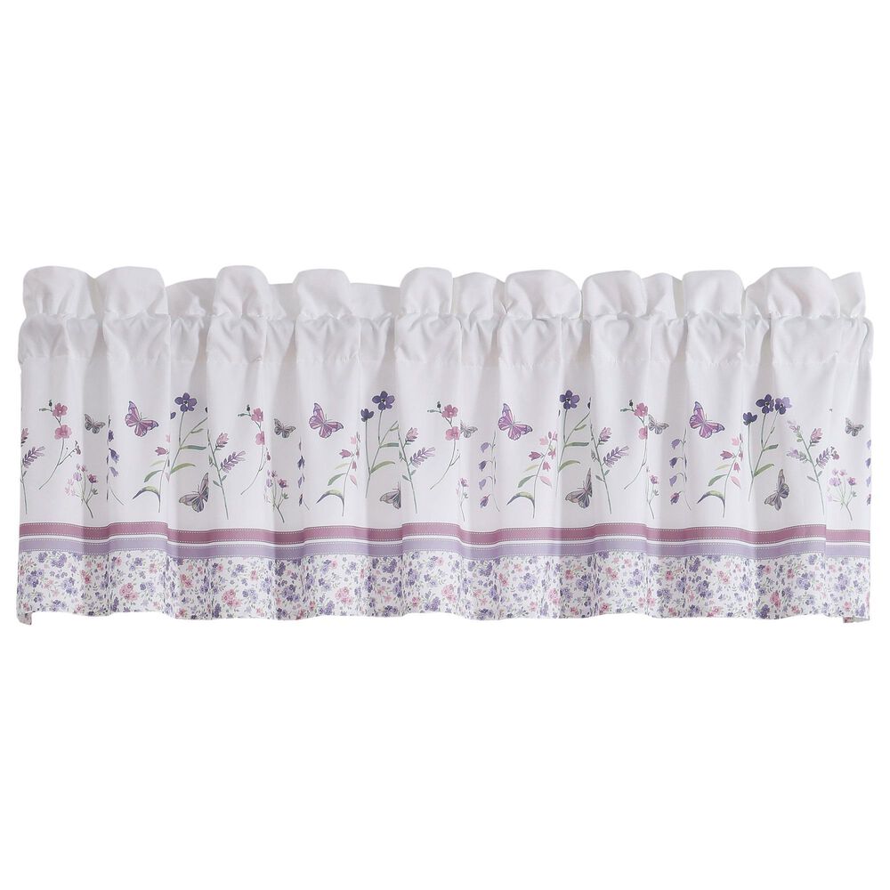 J. Queen New York Nola 88" x 18" Window Straight Valance in Lavender and Lilac, , large