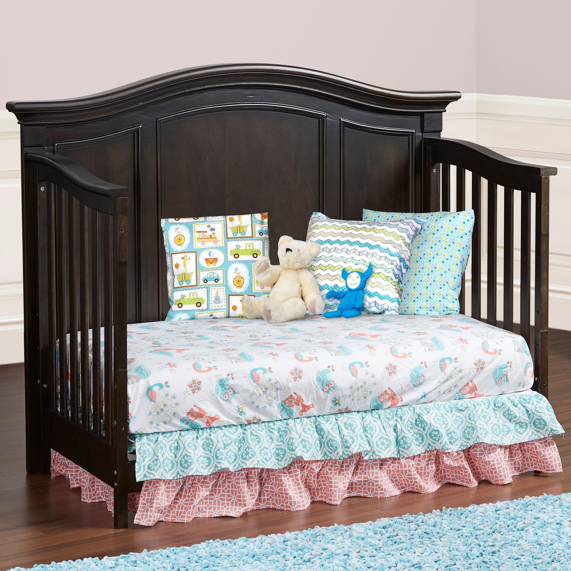 Baby Cache Glendale 4 In 1 Lifetime Convertible Crib in Charcoal
