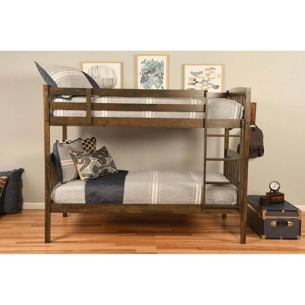 Sable Home Claire Twin over Twin Bunk Bed in Rustic Walnut, , large