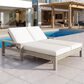 HOMLUX Patio 2-Person Lounge Chair with Grey Frame in Beige, , large