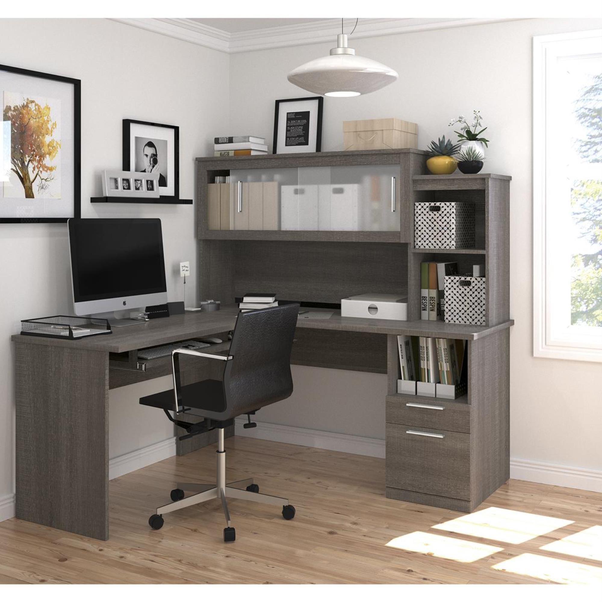 Bestar l hot sale shaped desk