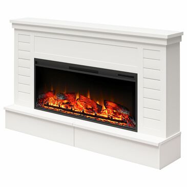 DHP Herrick 64" Mantel with Electric Fireplace in White, , large