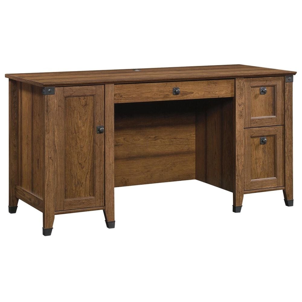 Sauder Carson Forge Computer Desk in Washington Cherry, , large