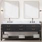 Lexora Home Norwalk 80" Double Bathroom Vanity in Black Oak with White Carrara Marble Top and Rectangular Sinks, , large