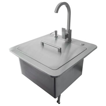 Coyote Outdoor 21" Outdoor Kitchen Sink with Faucet, Drain, Soap Dispenser in Stainless Steel, , large